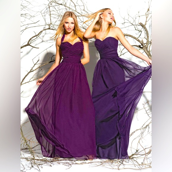 Impression Bridal Women's Purple Long Bridesmaid Formal Prom Dress